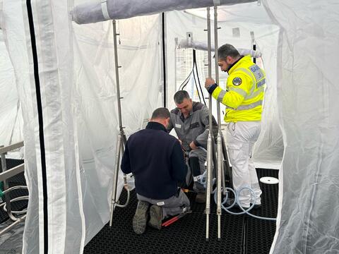 Simulation de l'Unité mobile de décontamination